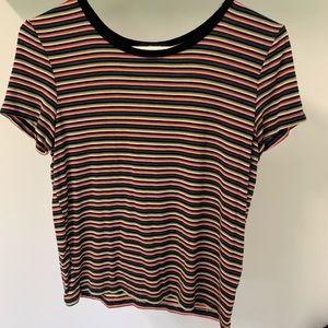 Stripped hip-length shirt